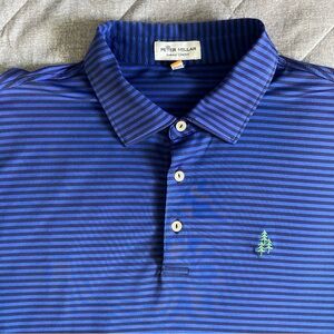 Whispering Pines Peter Millar Summer Comfort Golf Polo Men’s XL Blue Black